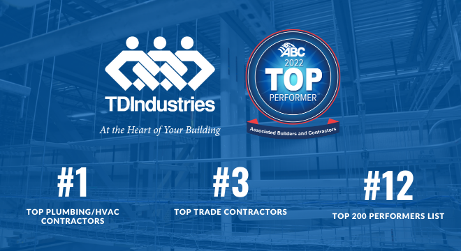 Image for TDIndustries Recognized by Associated Builders and Contractors as a Top Performing U.S. Construction Company