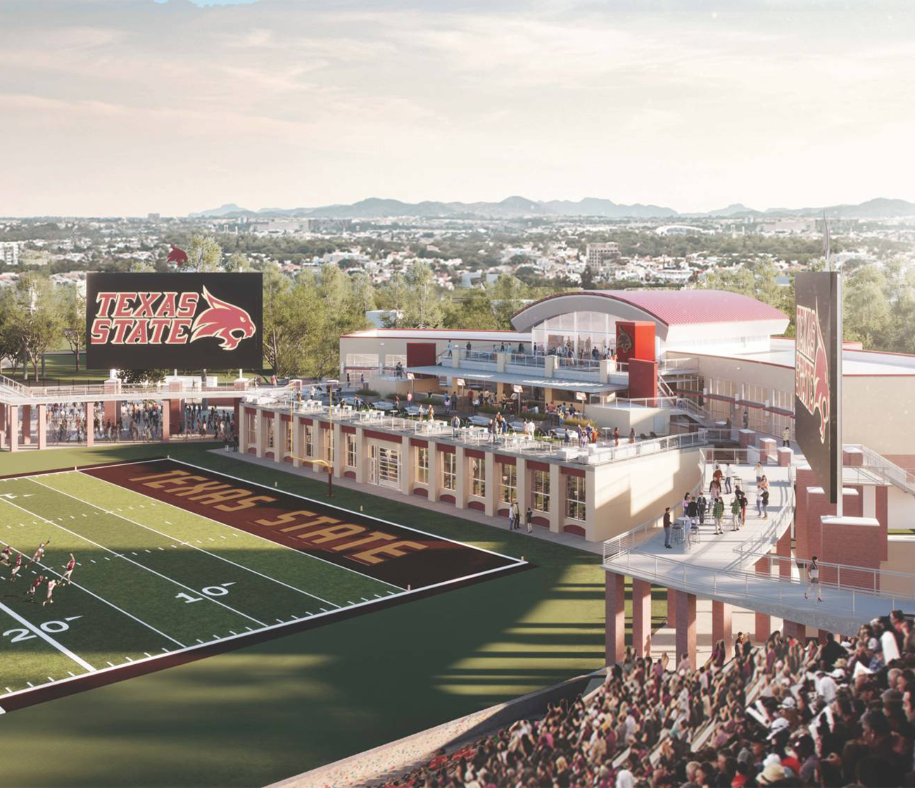 Texas State University End Zone Construction